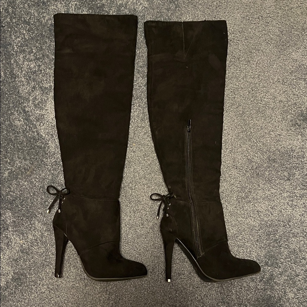 Nina Black Over the Knee Boots